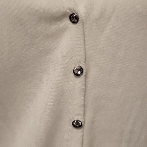 Women’s Inc. White cardigan with rhinestone buttons - Picture 3 of 8